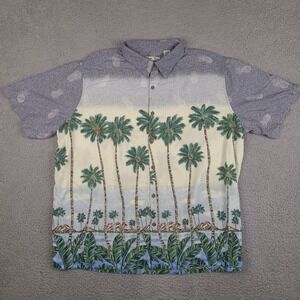 Batik Bay Hawaiian Shirt XXL Palm Trees Button Down Tropical Aloha Rayon